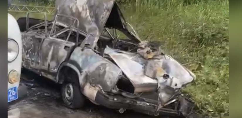 Пятигорские полицейские нашли угнанный автомобиль сгоревшим  