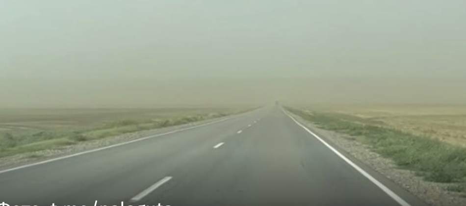 Появление пыльной бури зафиксировали на дорогах Арзгирского округа